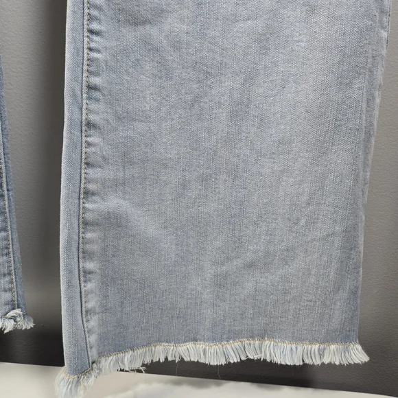 Torrid Light Blue Distressed Flare Jeans - Picture 5 of 8